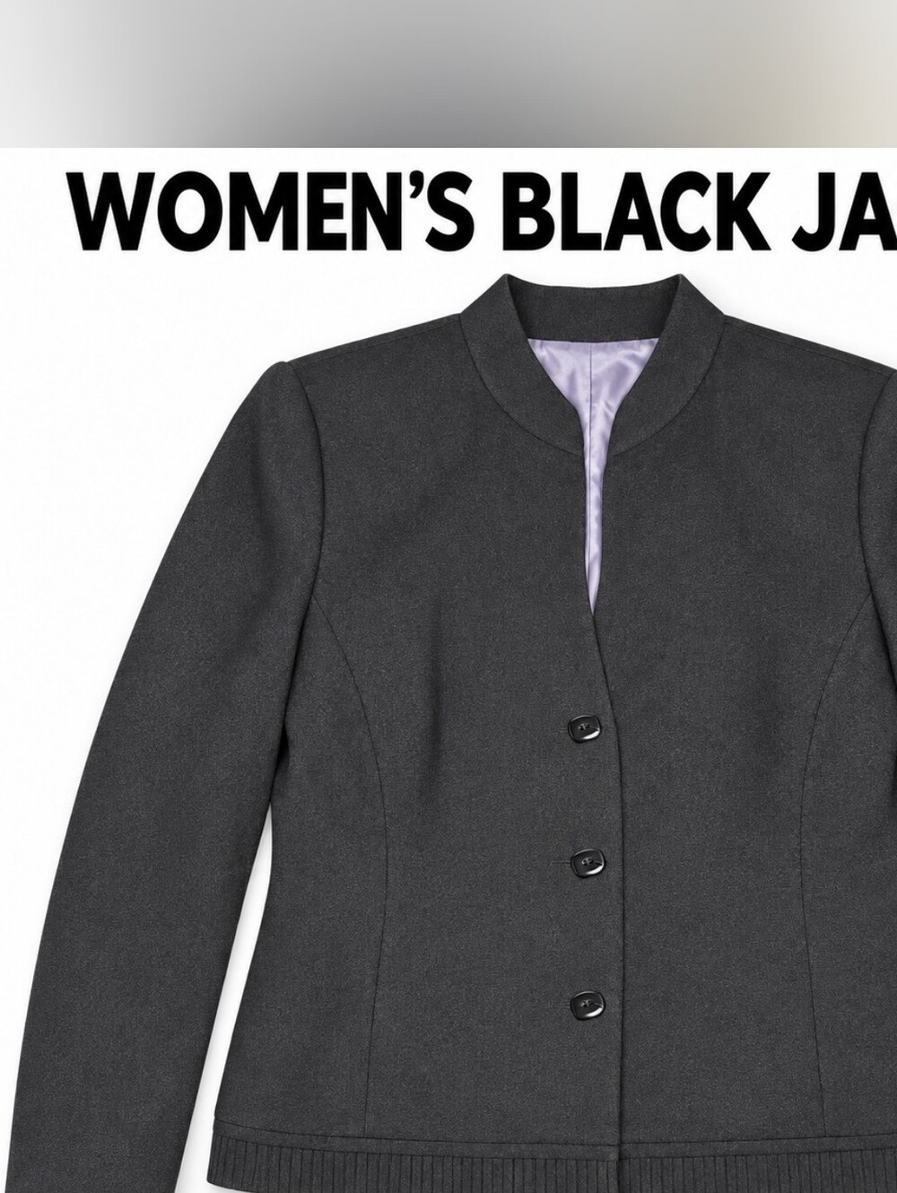 Kasper Black Collarless Women's Blazer Jacket